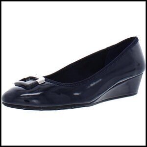 Polished Wedge Pumps with Buckle Detail Elegant Dress Shoes for Women